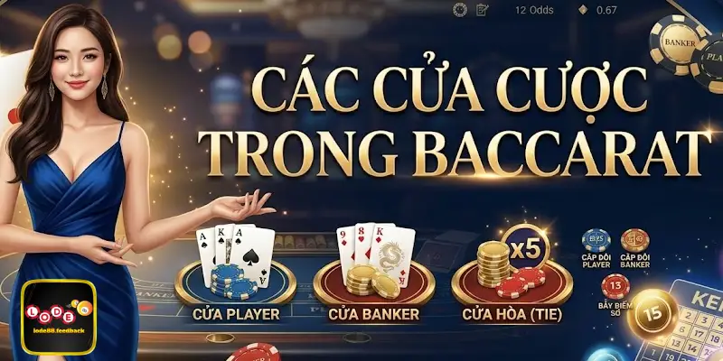 Các cửa cược trong Baccarat