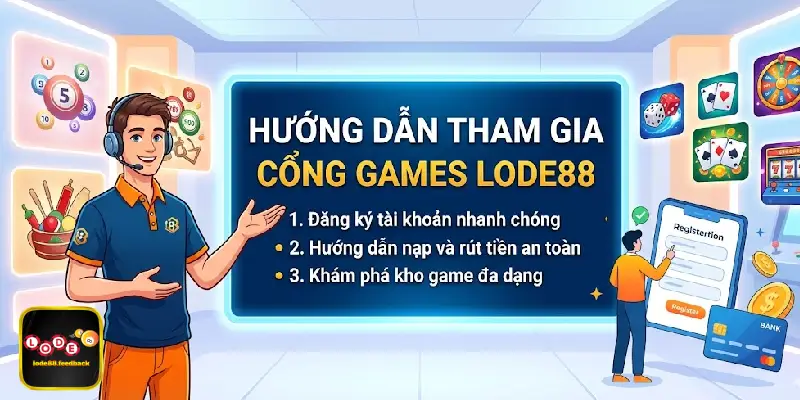 Hướng dẫn tham gia cổng games LODE88